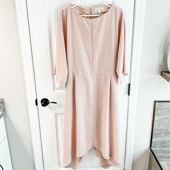 Prologue Blush Pink Kimono Sleeve High Low Blouson Dress Size Large - Picture 1 of 7